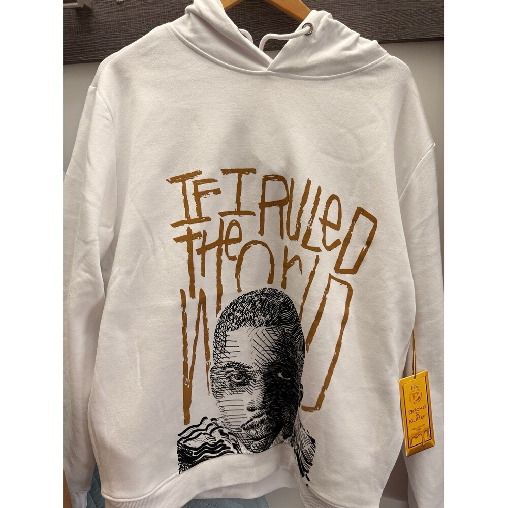 Bricks & Butter Hoodie | Nas - If I Ruled The World Pullover White TTS Hip Hop